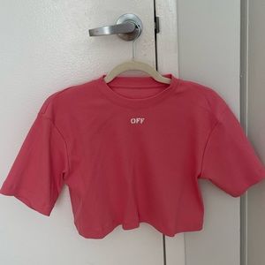 Off-White Pink Crop Top